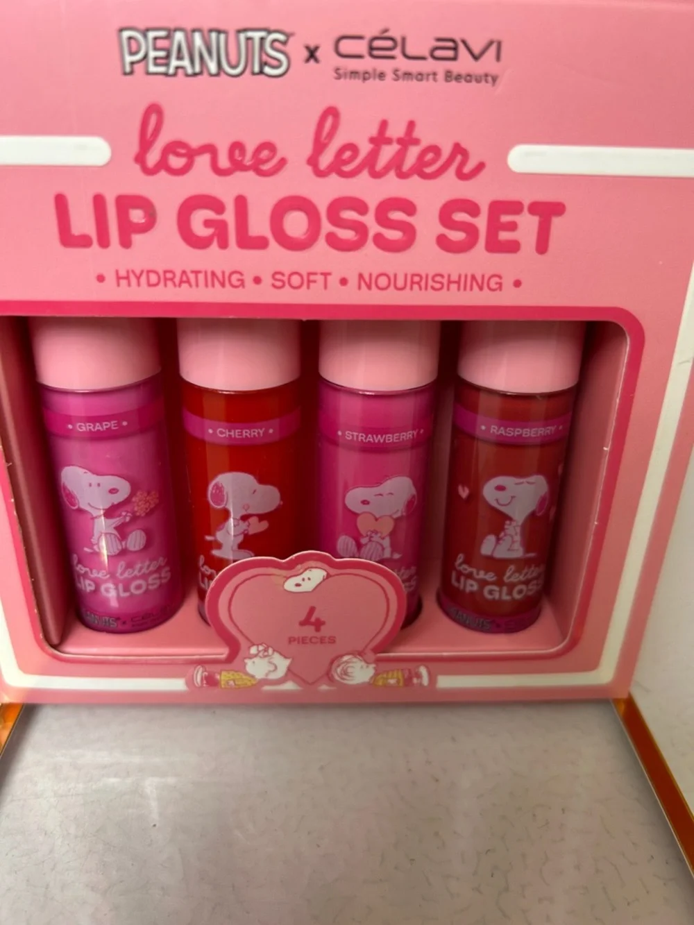 Peanuts Love Letter Lip Gloss Set - Pink